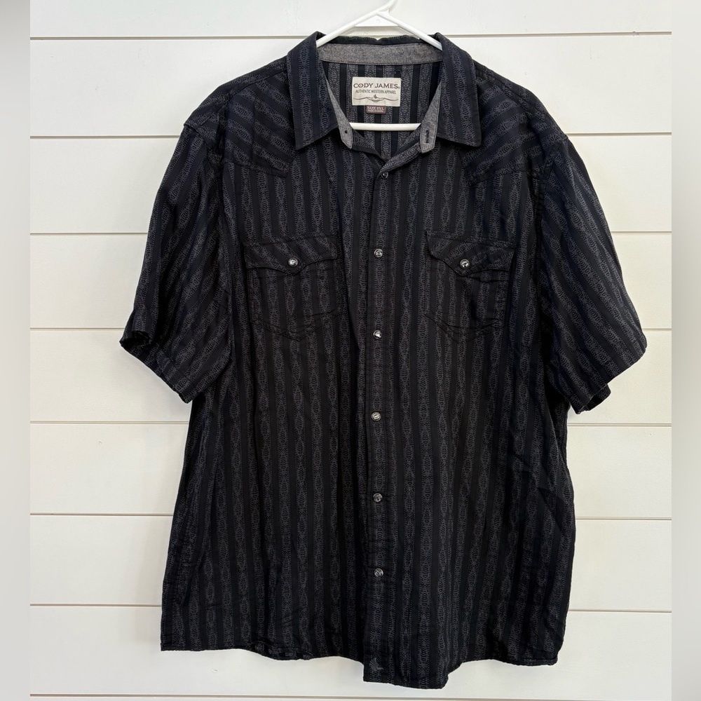 100% Cotton Men’s Cody James Black Patterned Casual Shirt